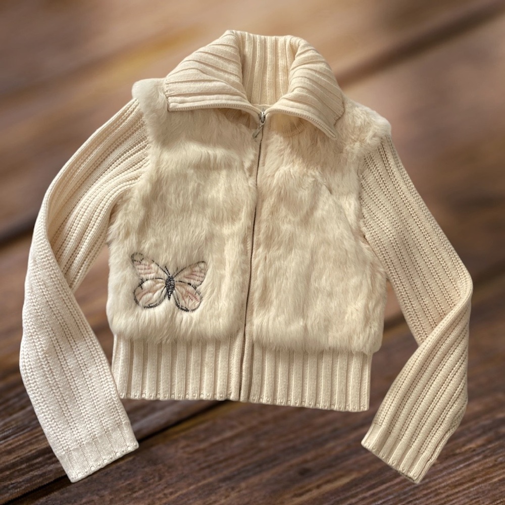 Frost Cowl Neck Zipup Cardigan Women Size L